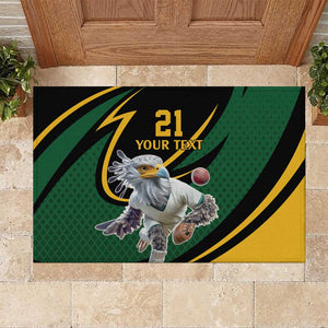 Secretary Bird South Africa Cricket Custom Rubber Doormat Unique Pattern