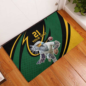 Secretary Bird South Africa Cricket Custom Rubber Doormat Unique Pattern
