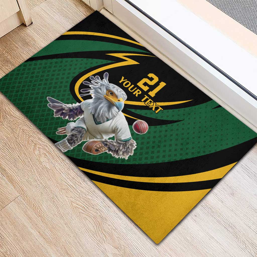Secretary Bird South Africa Cricket Custom Rubber Doormat Unique Pattern