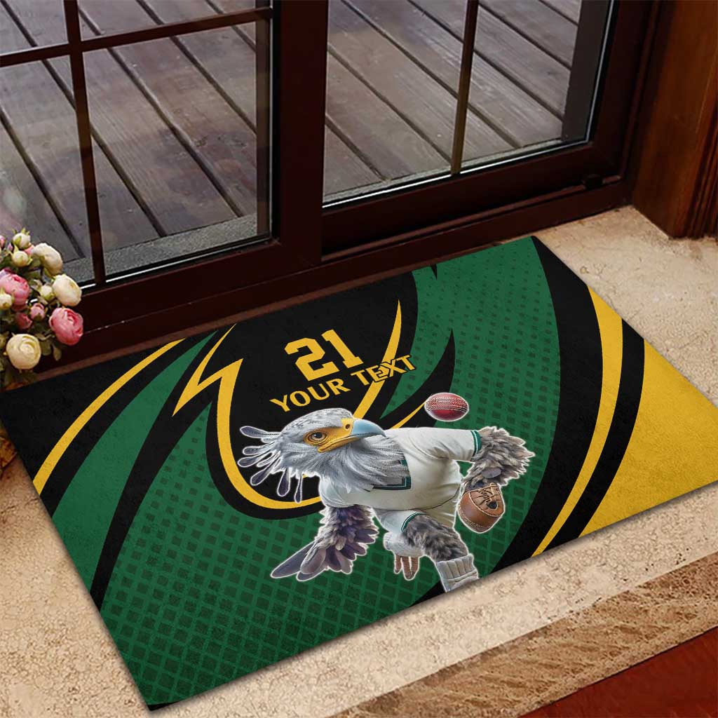 Secretary Bird South Africa Cricket Custom Rubber Doormat Unique Pattern