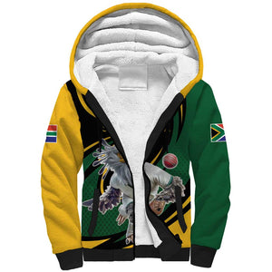 Secretary Bird South Africa Cricket Custom Sherpa Hoodie Unique Pattern