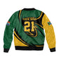 Secretary Bird South Africa Cricket Custom Sleeve Zip Bomber Jacket Unique Pattern