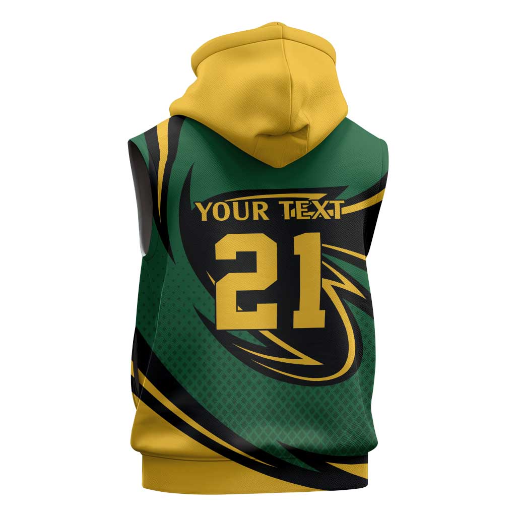 Secretary Bird South Africa Cricket Custom Sleeveless Hoodie Unique Pattern - African Pride