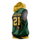 Secretary Bird South Africa Cricket Custom Sleeveless Hoodie Unique Pattern - African Pride