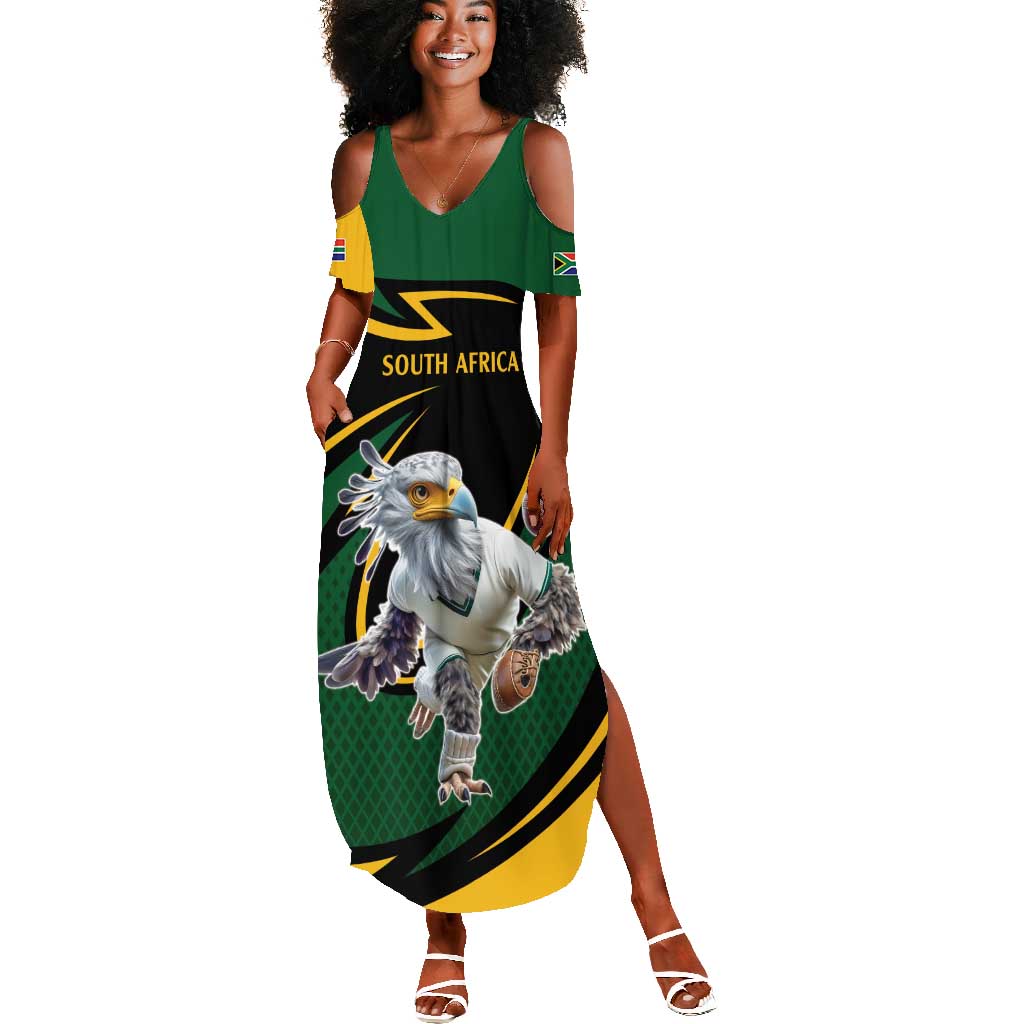 Secretary Bird South Africa Cricket Custom Summer Maxi Dress Unique Pattern