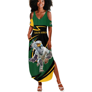 Secretary Bird South Africa Cricket Custom Summer Maxi Dress Unique Pattern