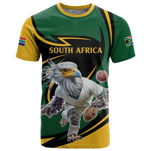 Secretary Bird South Africa Cricket Custom T shirt Unique Pattern