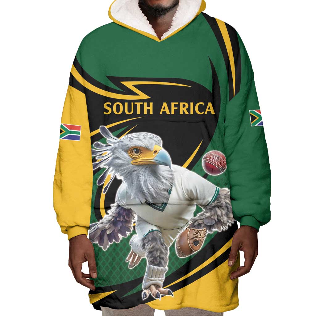Secretary Bird South Africa Cricket Custom Wearable Blanket Hoodie Unique Pattern