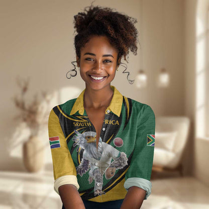 Secretary Bird South Africa Cricket Custom Women Casual Shirt Unique Pattern