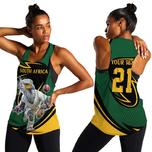 Secretary Bird South Africa Cricket Custom Women Racerback Tank Unique Pattern