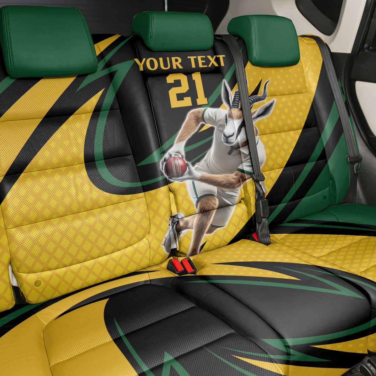 Springbok South Africa Cricket Custom Back Car Seat Cover Unique Pattern