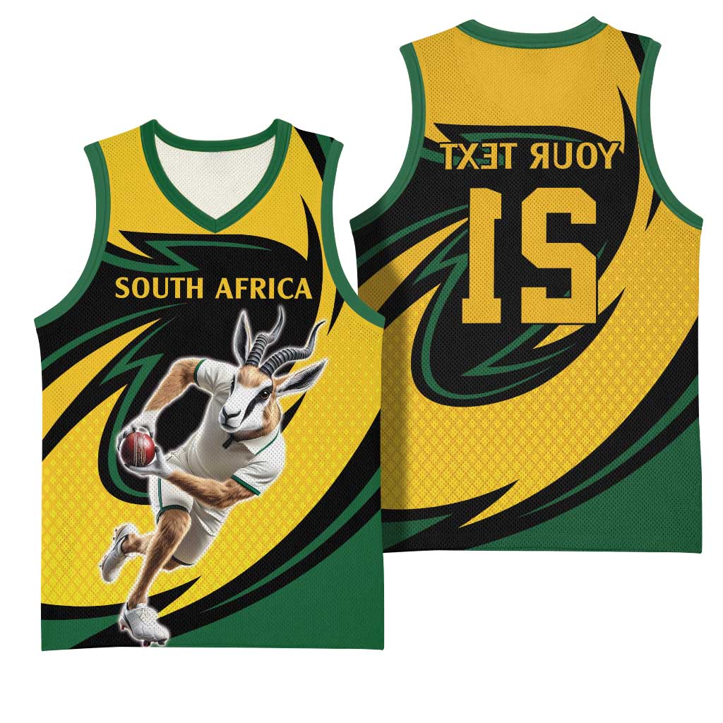 Springbok South Africa Cricket Custom Basketball Jersey Unique Pattern - African Pride