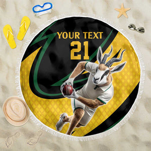 Springbok South Africa Cricket Custom Beach Blanket Unique Pattern