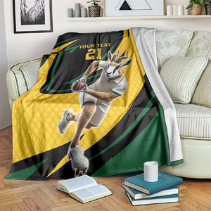 Springbok South Africa Cricket Custom Blanket Unique Pattern