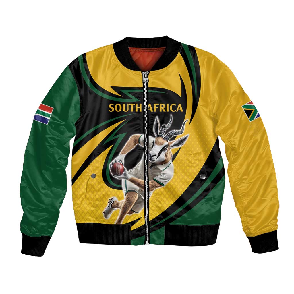 Springbok South Africa Cricket Custom Bomber Jacket Unique Pattern
