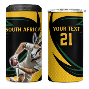 Springbok South Africa Cricket Custom 4 in 1 Can Cooler Tumbler Unique Pattern