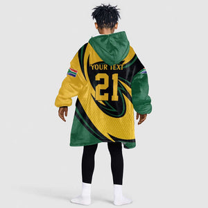Springbok South Africa Cricket Custom Kid Wearable Blanket Hoodie Unique Pattern