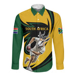 Springbok South Africa Cricket Custom Long Sleeve Button Shirt Unique Pattern