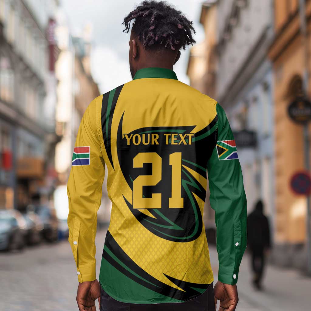 Springbok South Africa Cricket Custom Long Sleeve Button Shirt Unique Pattern