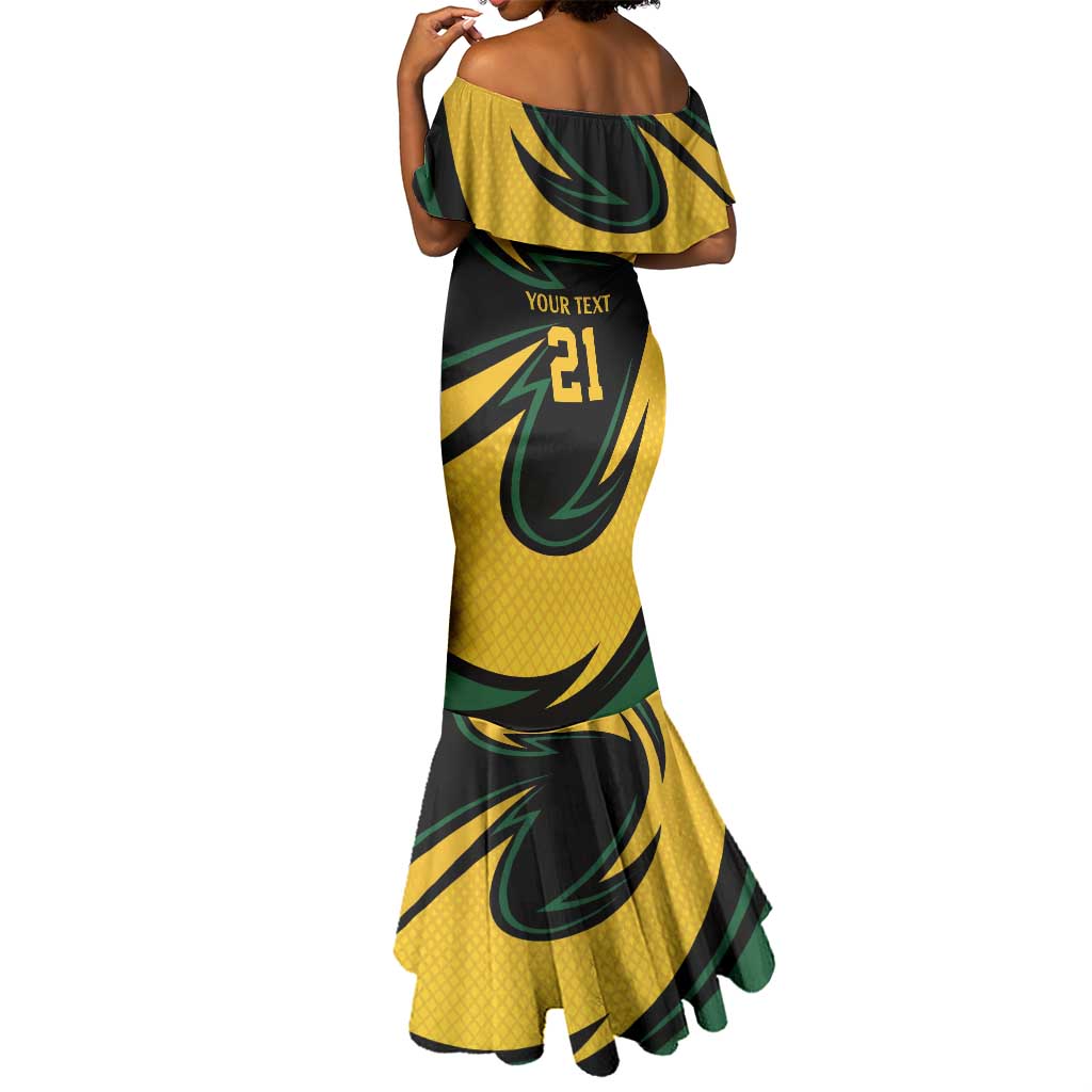 Springbok South Africa Cricket Custom Mermaid Dress Unique Pattern