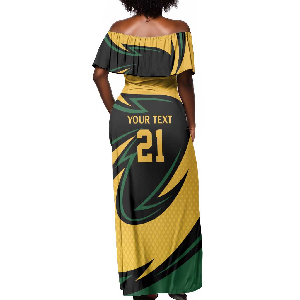 Springbok South Africa Cricket Custom Off Shoulder Maxi Dress Unique Pattern