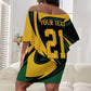 Springbok South Africa Cricket Custom Off Shoulder Short Dress Unique Pattern