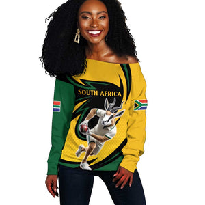 Springbok South Africa Cricket Custom Off Shoulder Sweater Unique Pattern