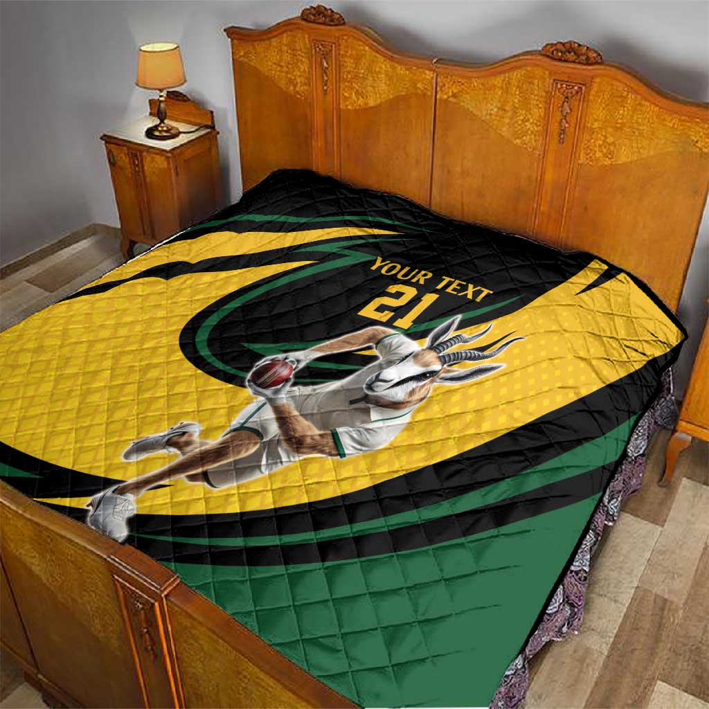 Springbok South Africa Cricket Custom Quilt Unique Pattern