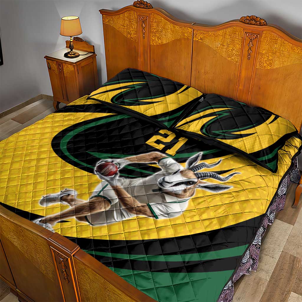 Springbok South Africa Cricket Custom Quilt Bed Set Unique Pattern
