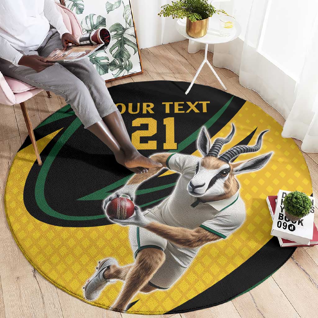 Springbok South Africa Cricket Custom Round Carpet Unique Pattern