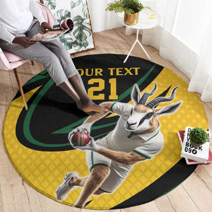 Springbok South Africa Cricket Custom Round Carpet Unique Pattern
