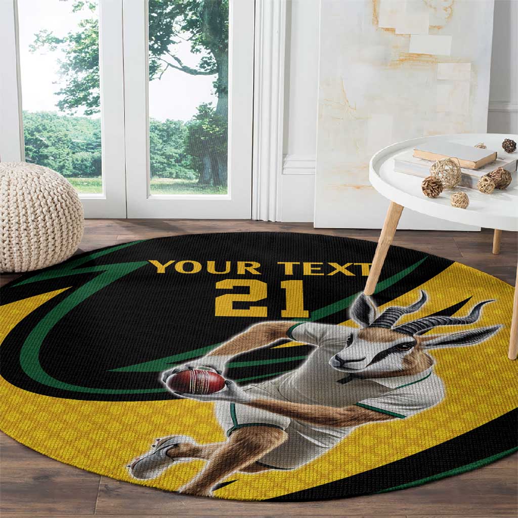 Springbok South Africa Cricket Custom Round Carpet Unique Pattern