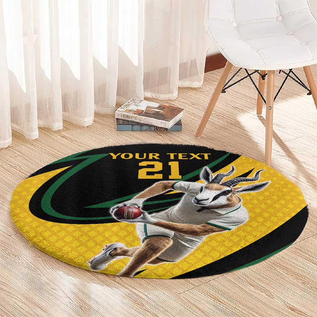 Springbok South Africa Cricket Custom Round Carpet Unique Pattern