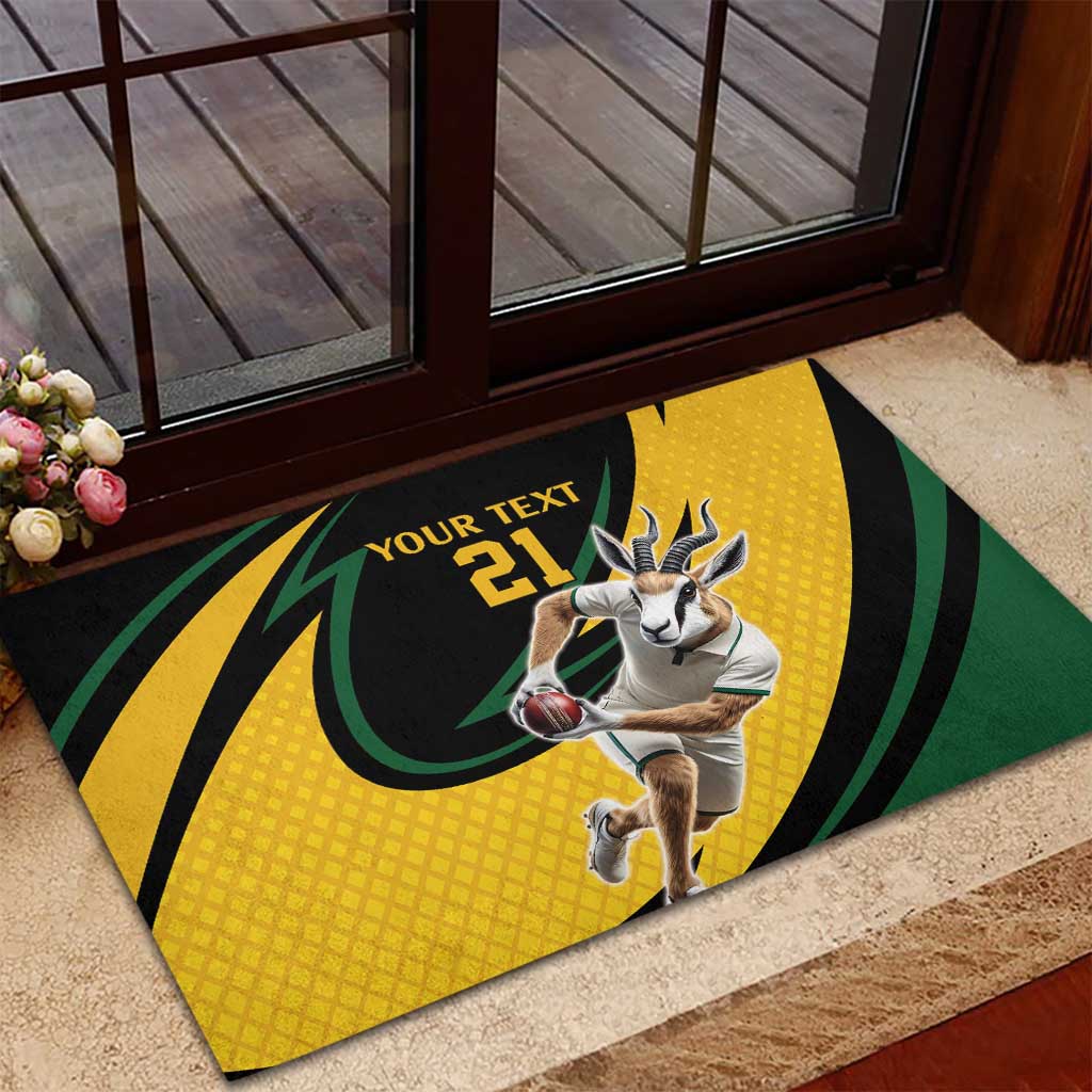 Springbok South Africa Cricket Custom Rubber Doormat Unique Pattern