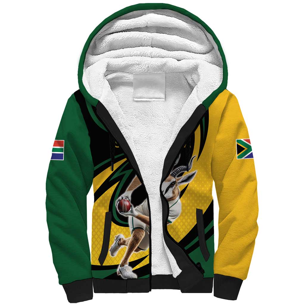 Springbok South Africa Cricket Custom Sherpa Hoodie Unique Pattern