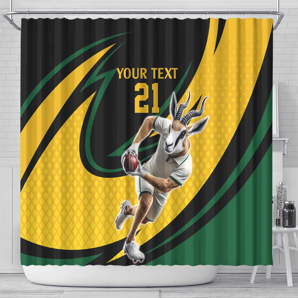 Springbok South Africa Cricket Custom Shower Curtain Unique Pattern