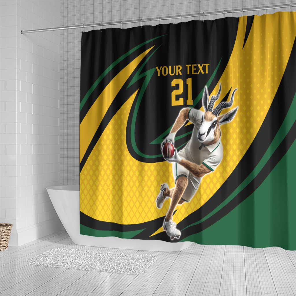 Springbok South Africa Cricket Custom Shower Curtain Unique Pattern