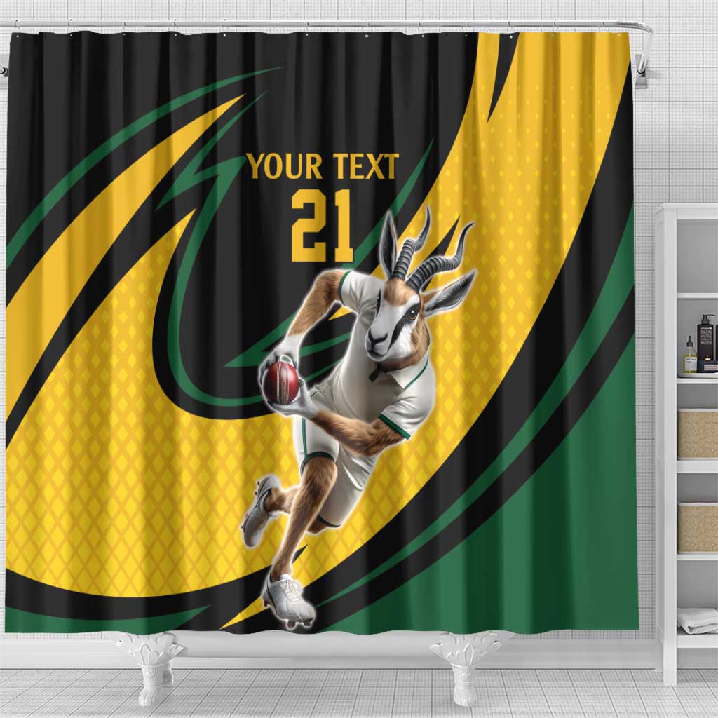Springbok South Africa Cricket Custom Shower Curtain Unique Pattern