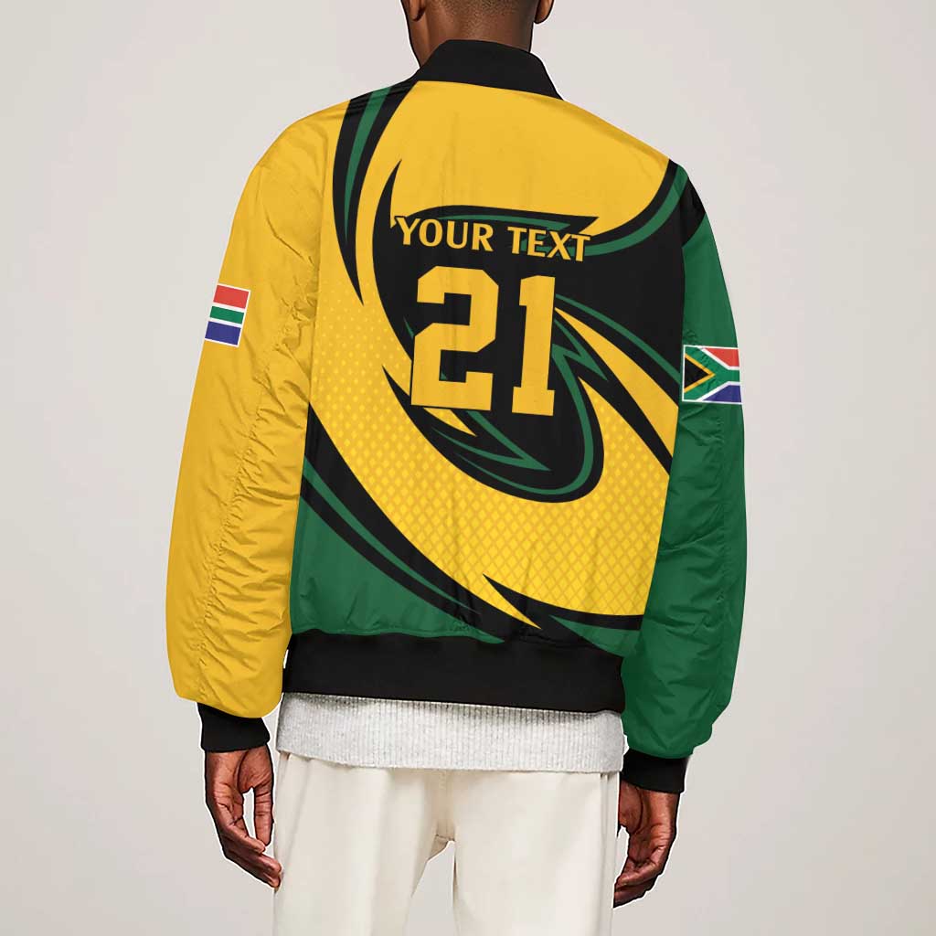 Springbok South Africa Cricket Custom Sleeve Zip Bomber Jacket Unique Pattern