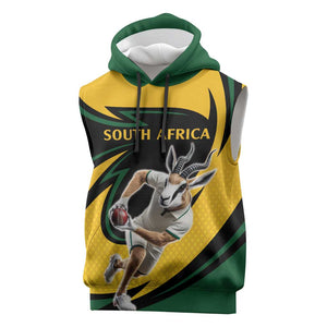 Springbok South Africa Cricket Custom Sleeveless Hoodie Unique Pattern - African Pride