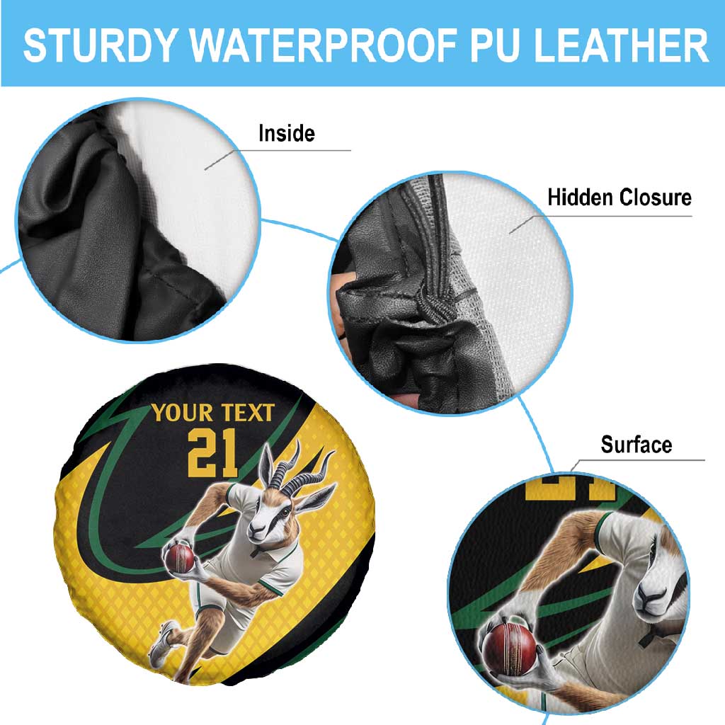 Springbok South Africa Cricket Custom Spare Tire Cover Unique Pattern
