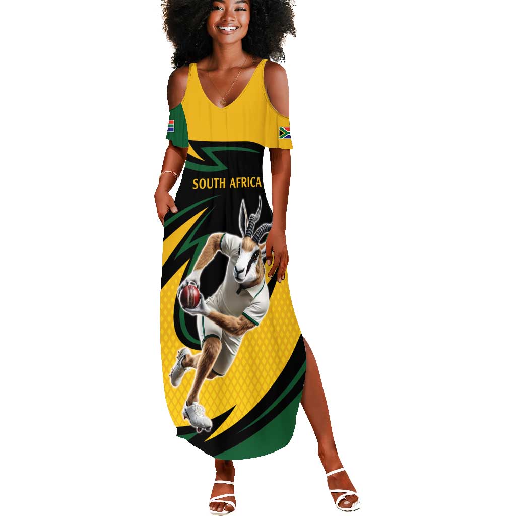 Springbok South Africa Cricket Custom Summer Maxi Dress Unique Pattern