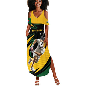 Springbok South Africa Cricket Custom Summer Maxi Dress Unique Pattern