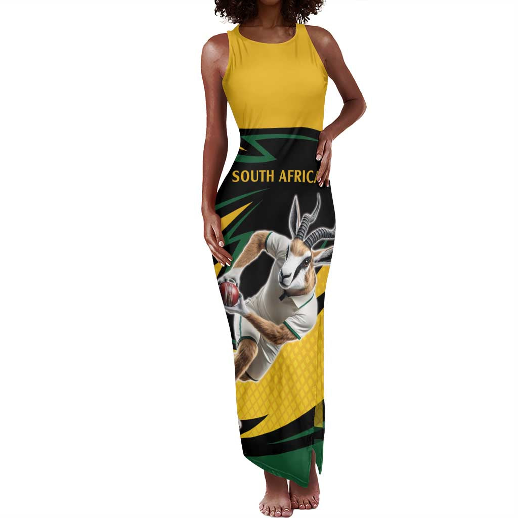 Springbok South Africa Cricket Custom Tank Maxi Dress Unique Pattern
