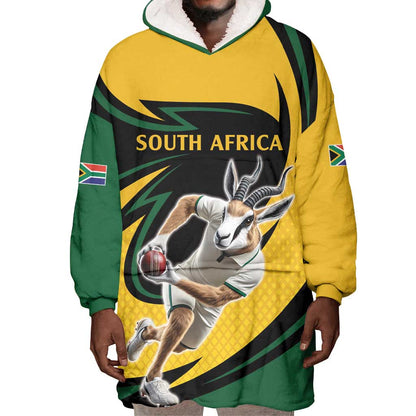 Springbok South Africa Cricket Custom Wearable Blanket Hoodie Unique Pattern