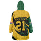 Springbok South Africa Cricket Custom Wearable Blanket Hoodie Unique Pattern