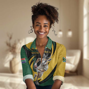 Springbok South Africa Cricket Custom Women Casual Shirt Unique Pattern