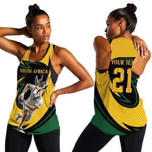 Springbok South Africa Cricket Custom Women Racerback Tank Unique Pattern
