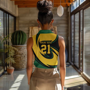 Springbok South Africa Cricket Custom Women Sleeveless Polo Shirt Unique Pattern