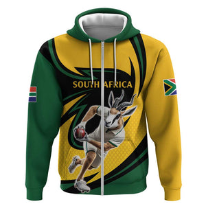 Springbok South Africa Cricket Custom Zip Hoodie Unique Pattern